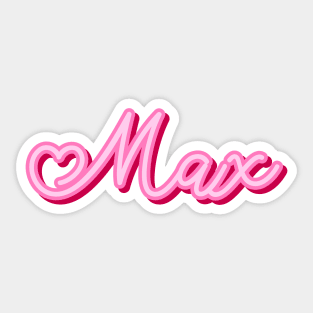 Max name pink heart Sticker